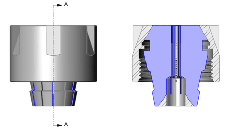 Nut-Collet Crossection